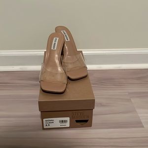 Steve Madden clear/nude heel